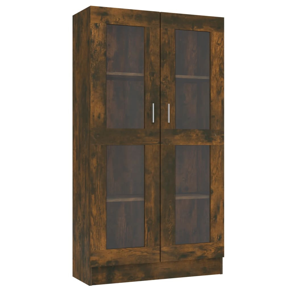vidaXL vitrina madera contrachapada roble ahumado 82,5x30,5x150 cm