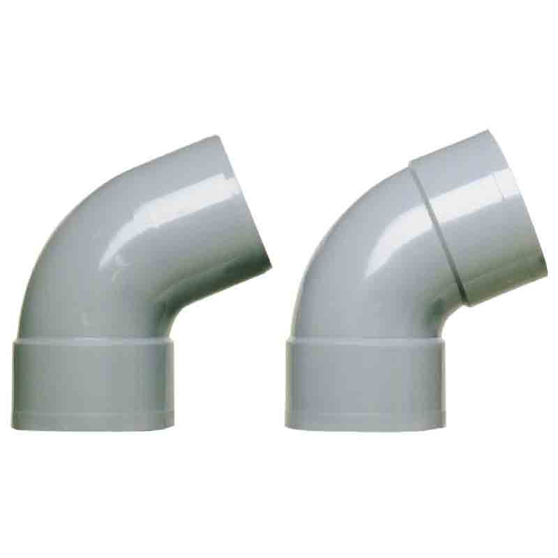 Conexão PVC cinza em curva 67 graus30 - diâmetro 40 mm - simples encaixe -