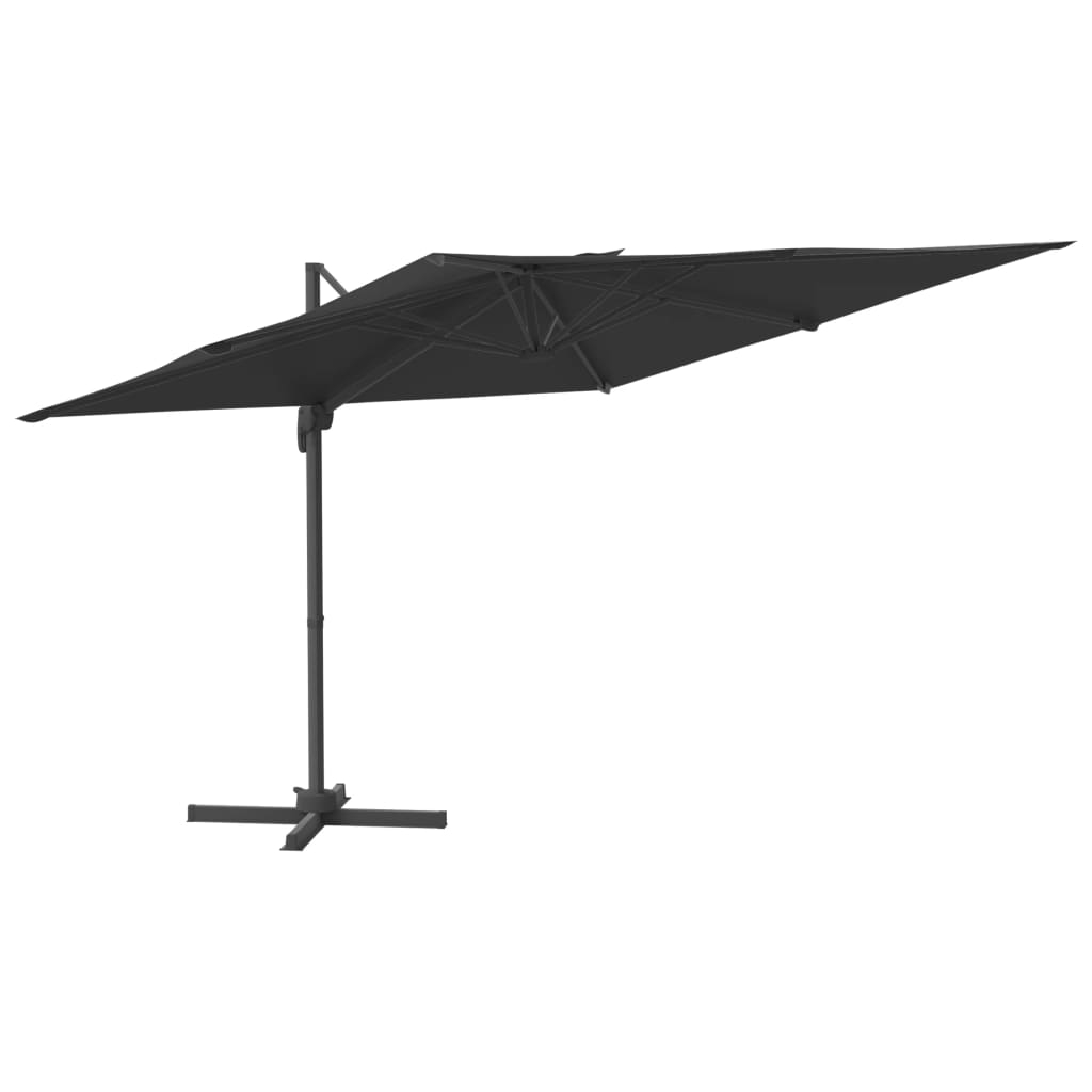 vidaXL sombrilla voladiza con LEDs negro 400x300 cm
