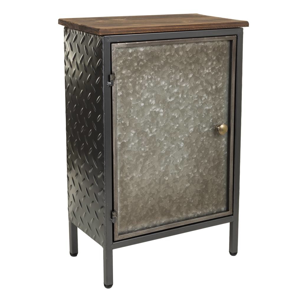 Mesa de centro marrom de metal e madeira 37x23,5x56,5