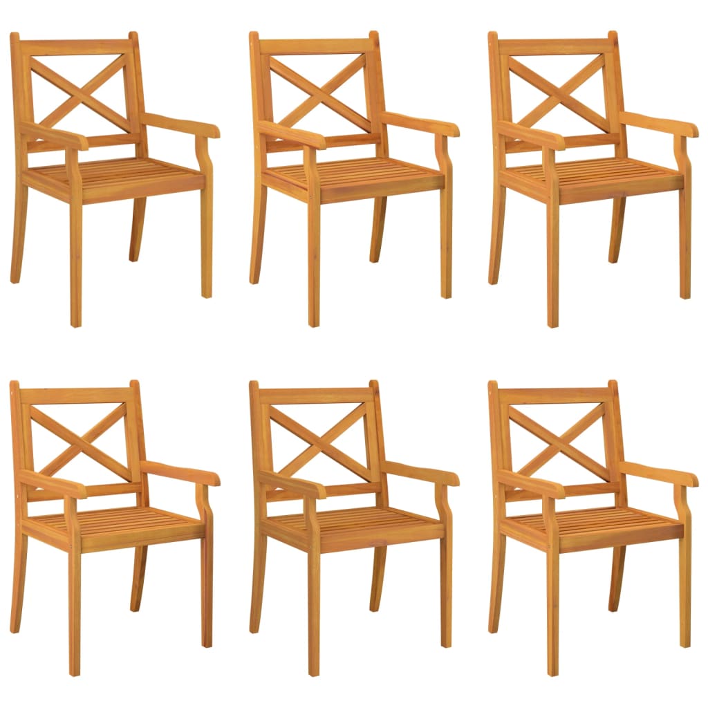 vidaXL sillas de comedor de jardín 6 uds madera maciza de acacia