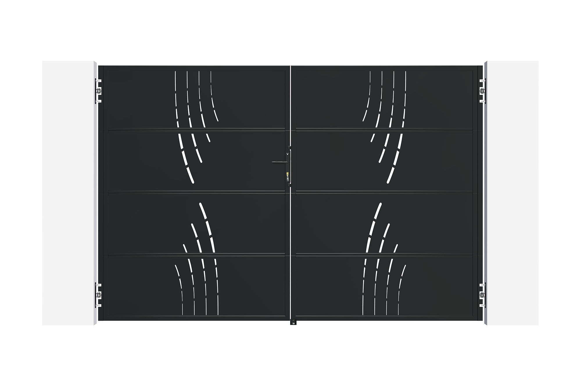 Portão nali arlberg aço preto 3m alt.200cm + motor tanker