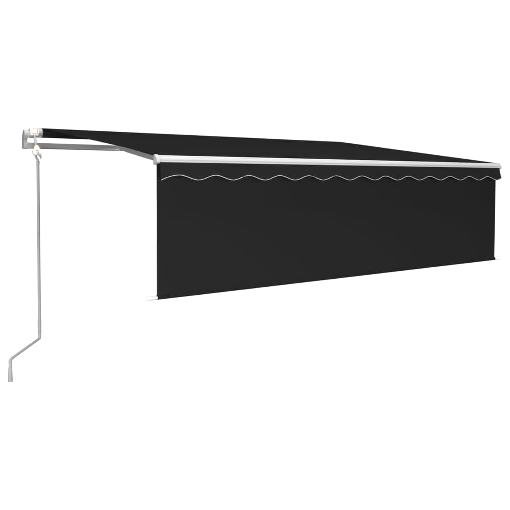 vidaXL toldo retráctil manual con persiana gris antracita 5x3 m