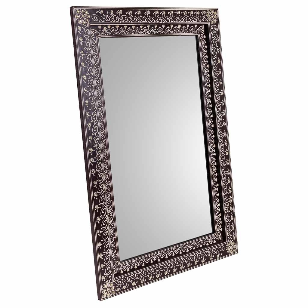 Espelho de madeira cinza 42x1x62
