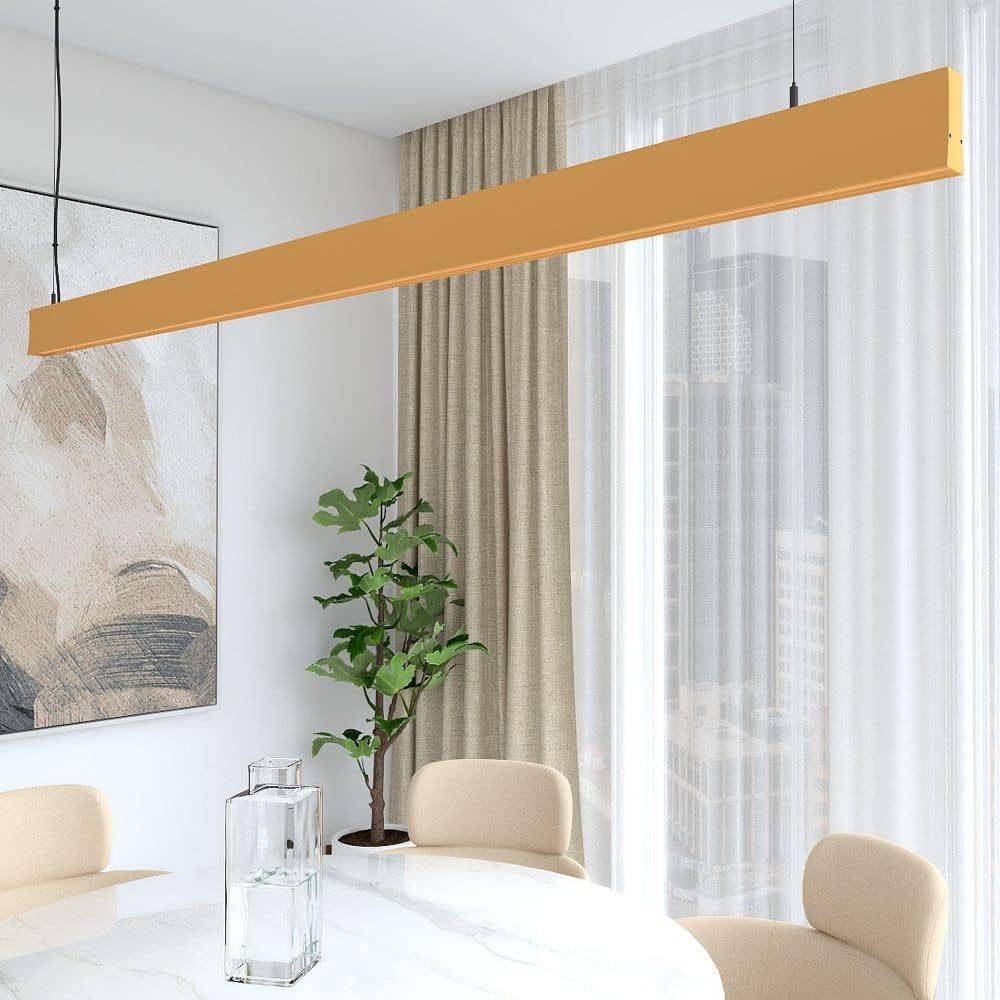 Lámpara lineal techo colgante amarillo 1,5 metros 4000k luz natural