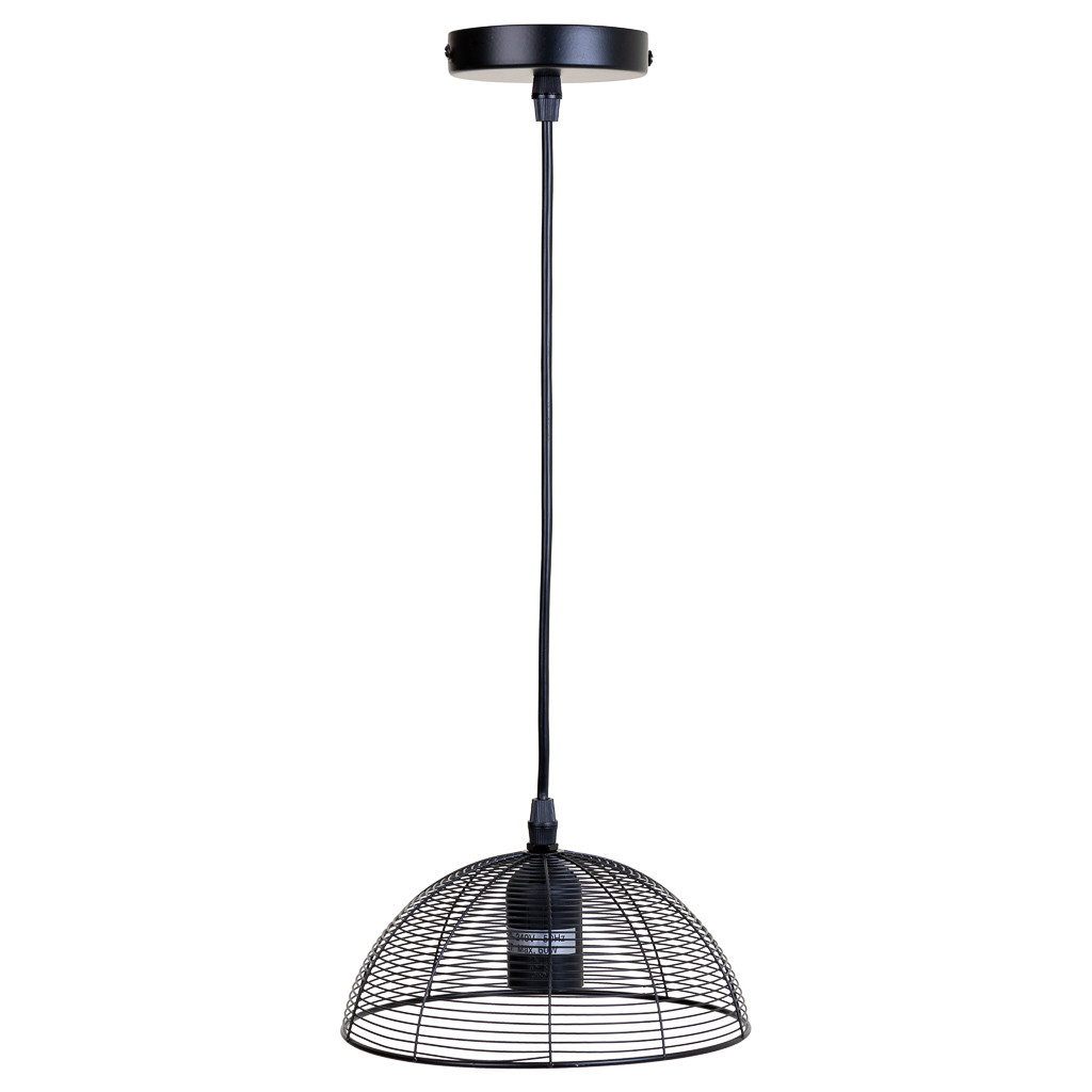 Candeeiro de teto em metal preto 20x20x95