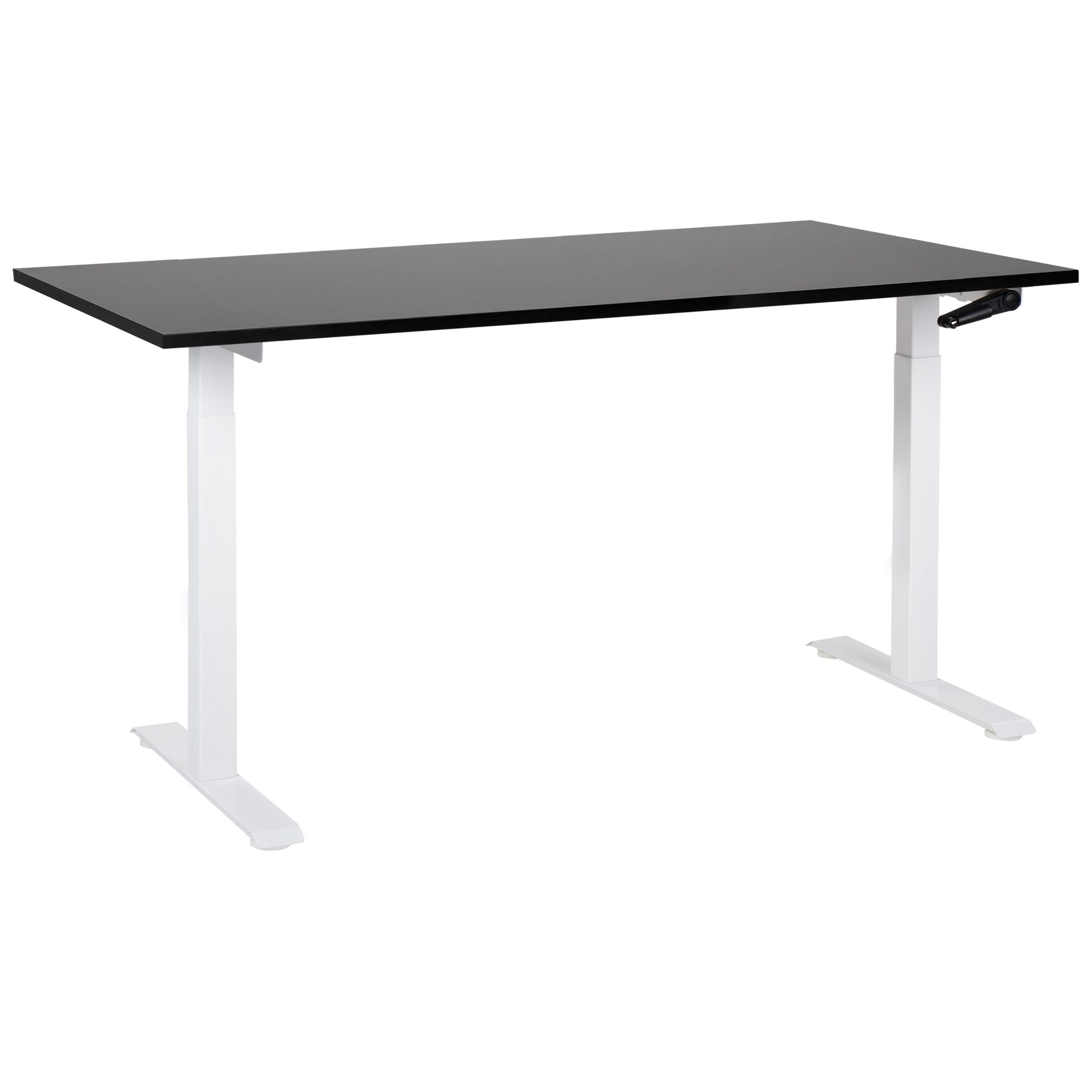 Secretária de pé ajustável manualmente destines 160 cm 72 cm preto/branco