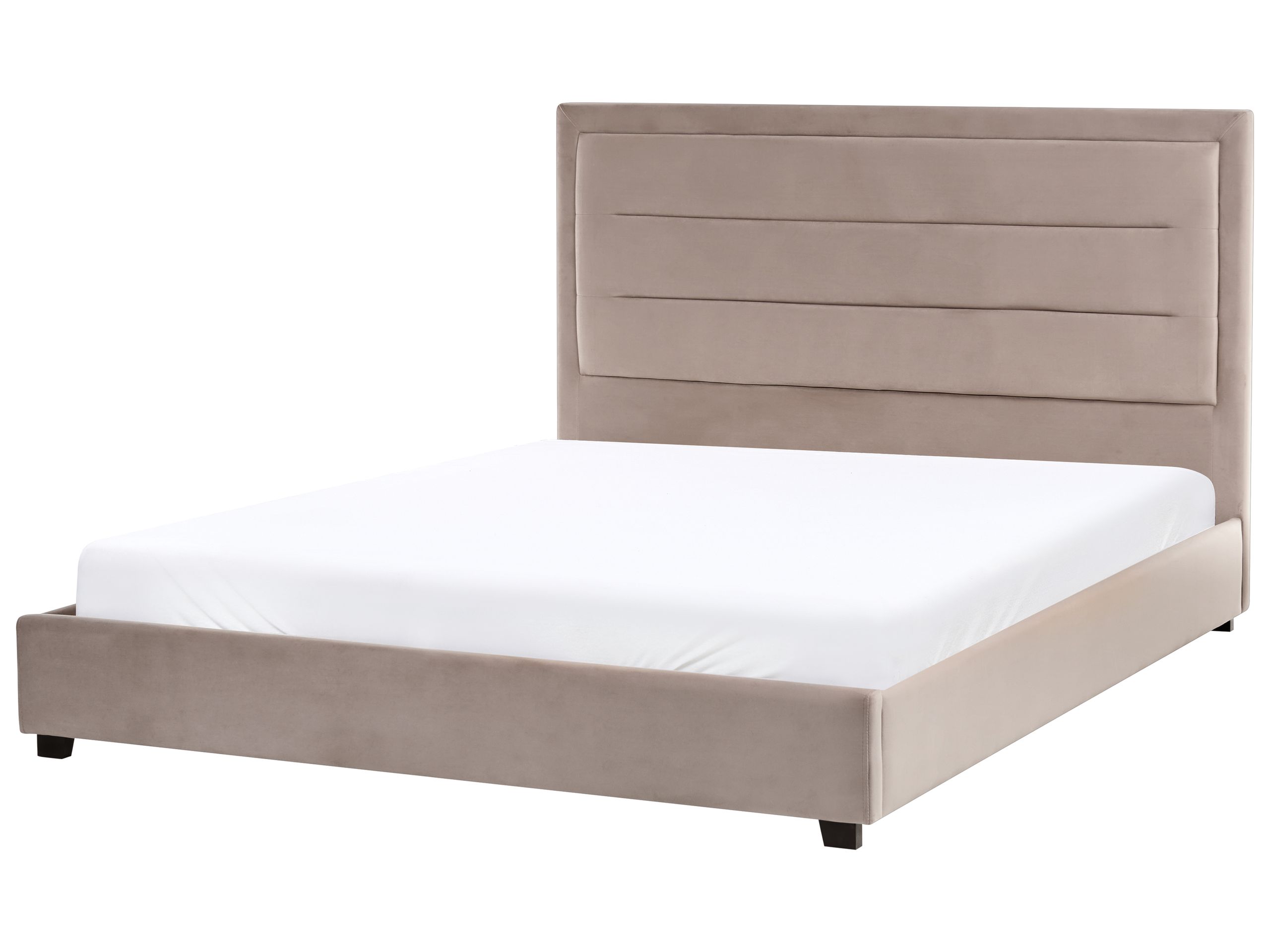 Cama veludo rouen 160 x 200 cm taupe