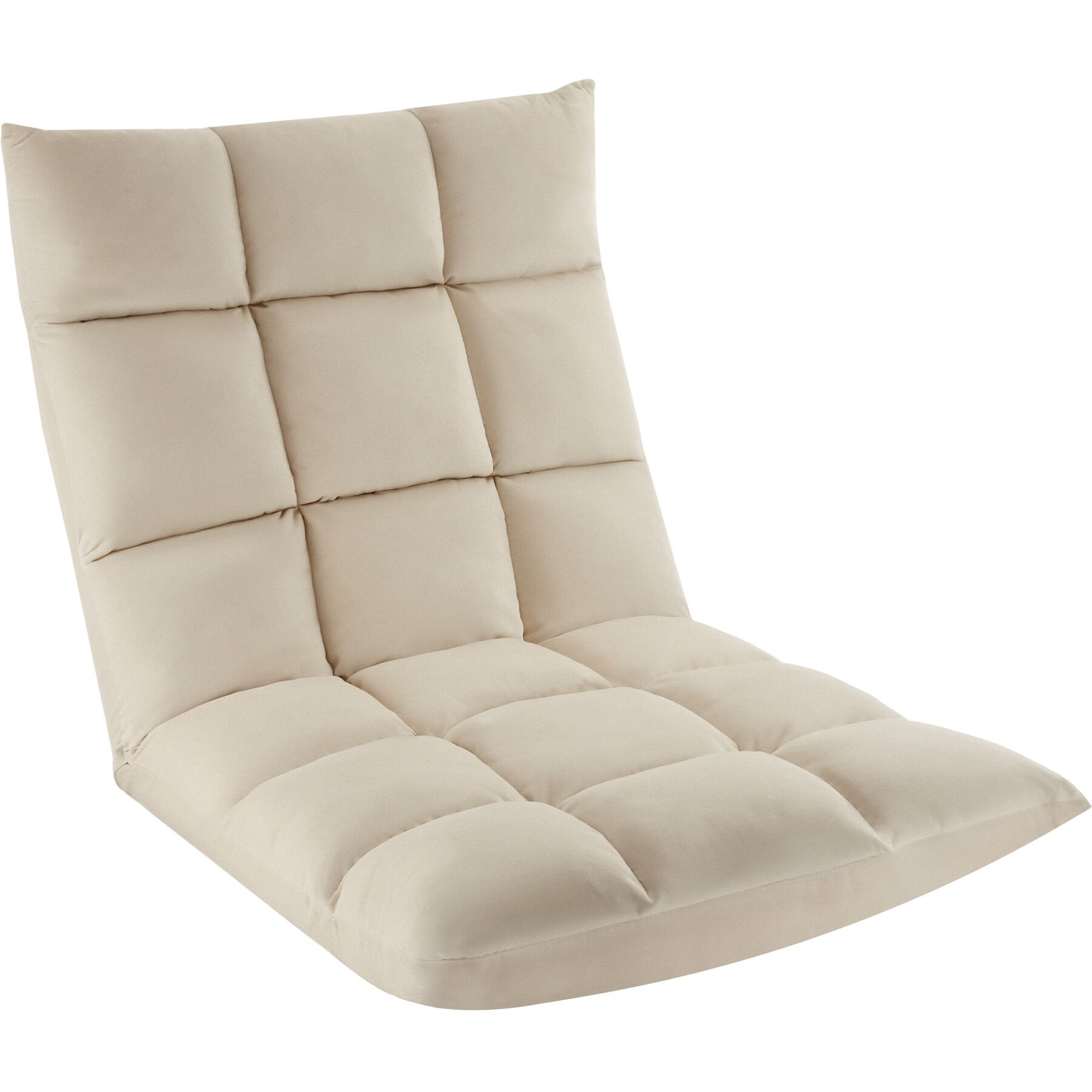 Poltrona de suelo com respaldo 2 en 1 terciopelo 108x57x13,5 cm bege