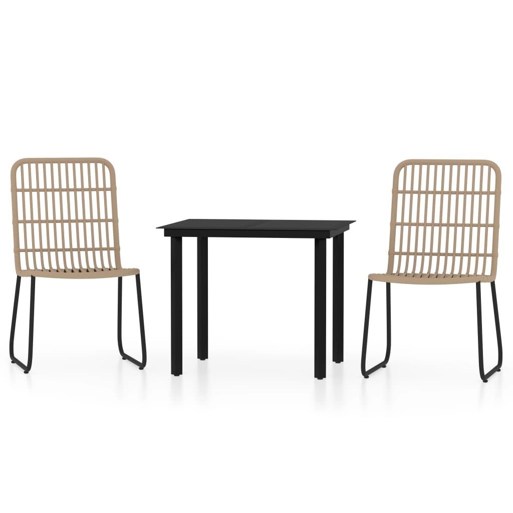 vidaXL juego de comedor para jardín 3 piezas color roble