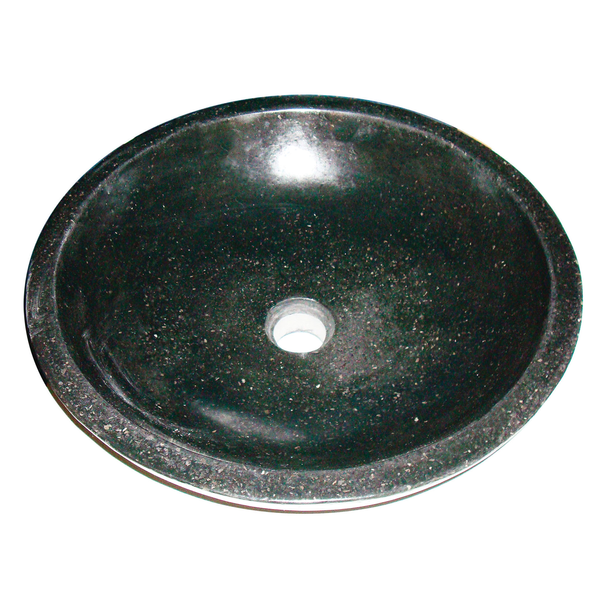 Ondee - lavatório de cuba heloise- preto - 44cm - terrazzo - sem descarga