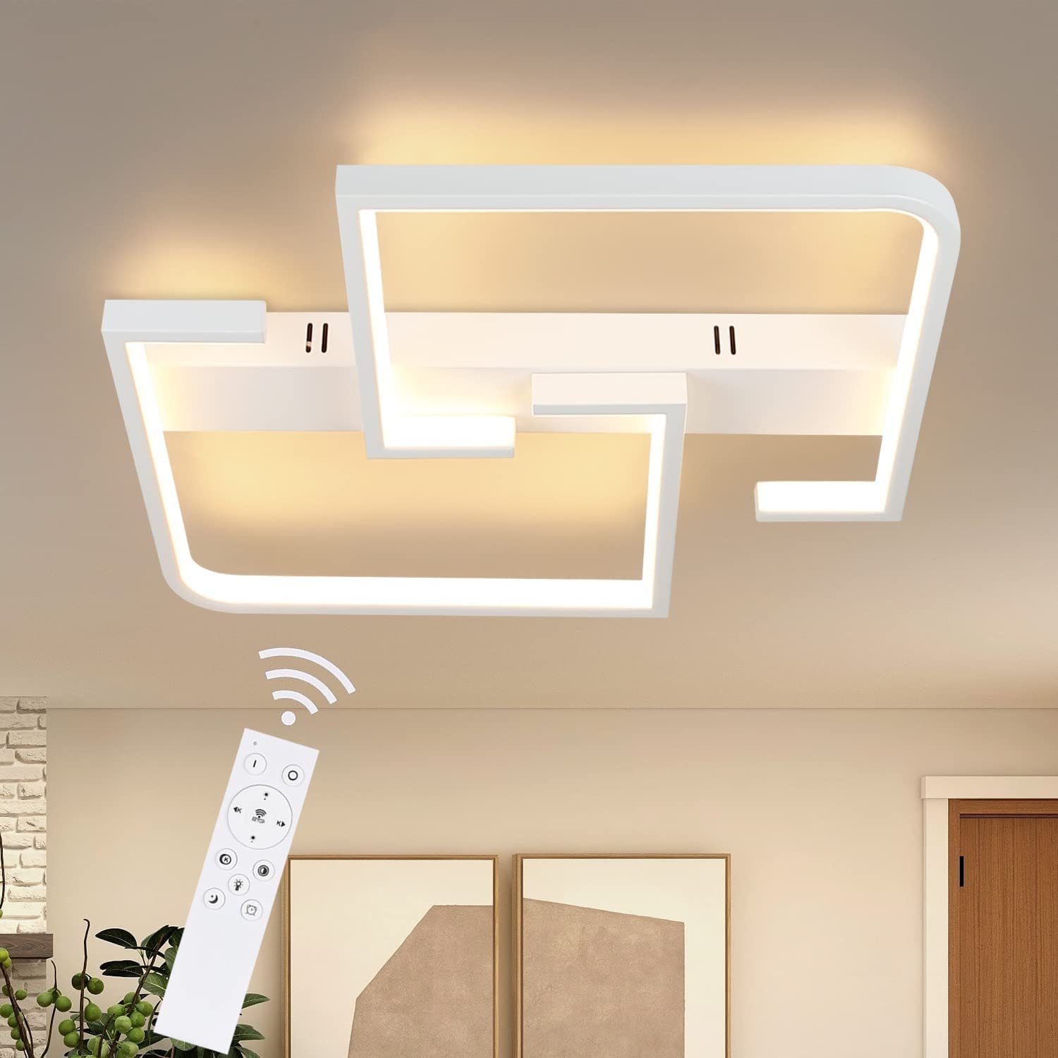 Nettlife LED luz de teto de metal branco 35 w regulável lâmpada moderna