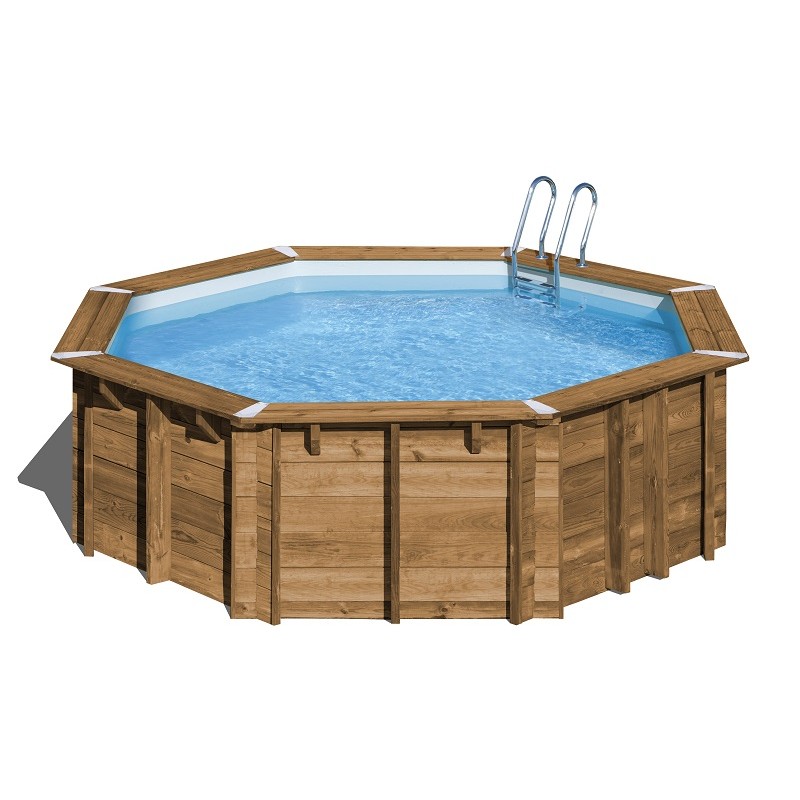 PISCINA GRE REDONDA DE MADERA SUNBAY POOL VANILLE 4 MTS X 1.19 MTS DE ALTO