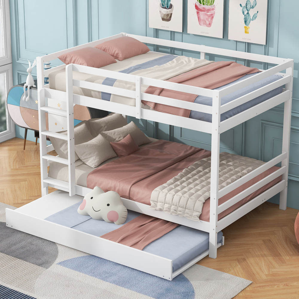 Beliche 140x200cm com cama auxiliar madeira – branco