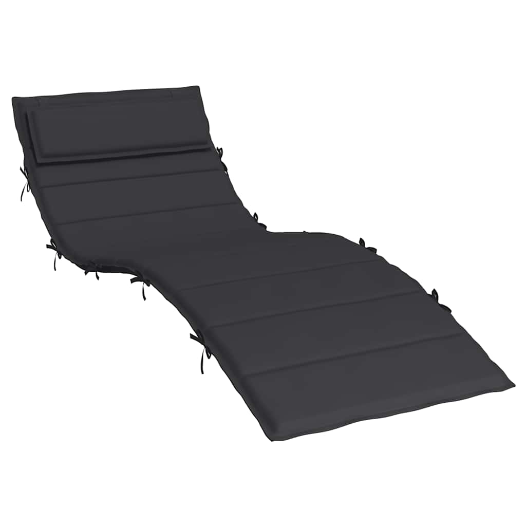 vidaXL cojín de tumbona de tela oxford negro 180x60x4 cm