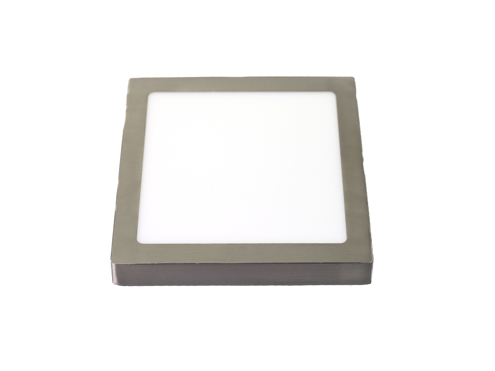 Downlight LED 18w luz tom frio 6000k, superfície quadrada. Cor aço