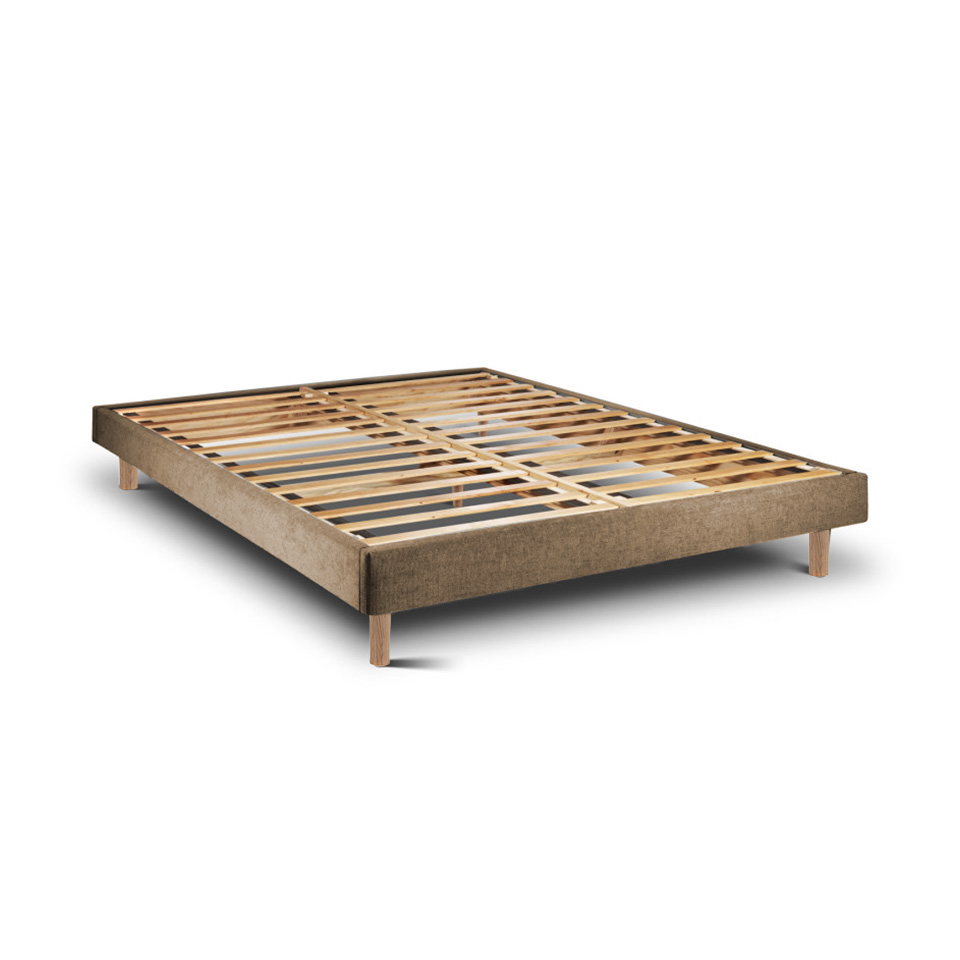 Estrutura de cama tribu taupe 200 x 160 cm altura 30 cm indream