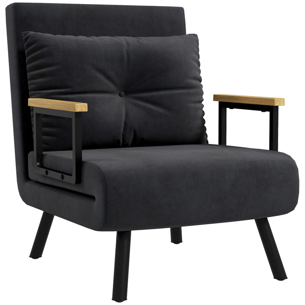 Poltrona 63x73x81 cm aço e poliéster Homcom, casa - sófas