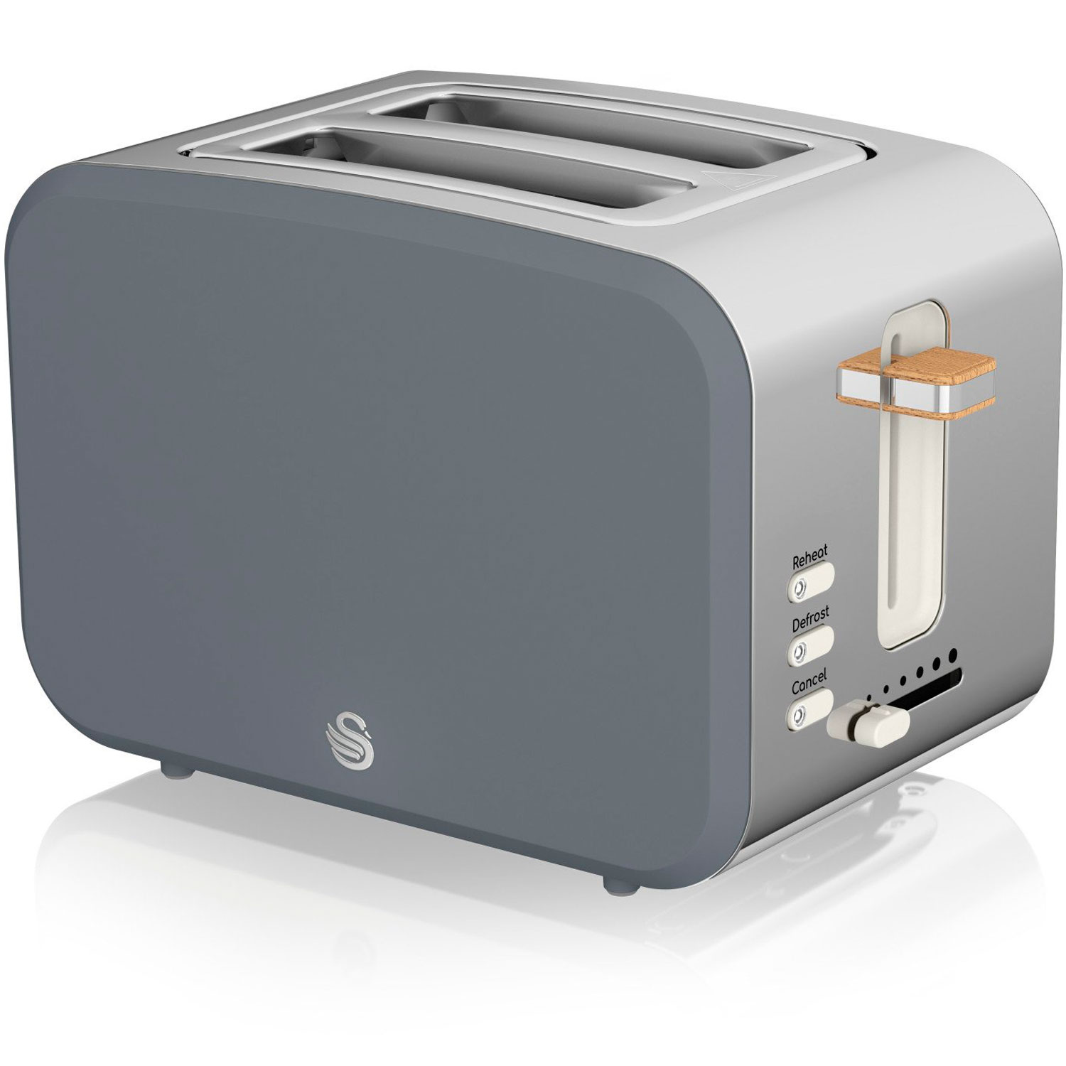 Torradeira de pão, 2 fatias de pão, 6 níveis swan st14610gryneu cinza 900w