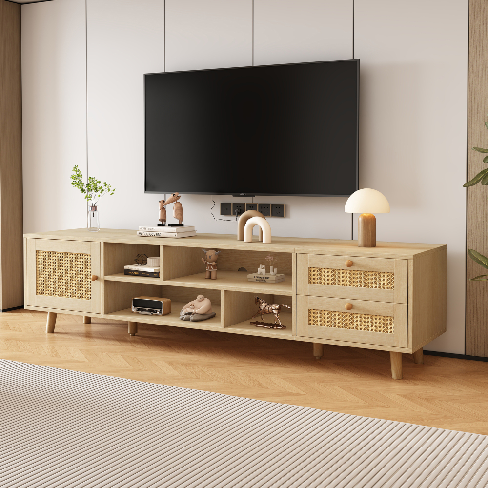 Móvel de tv para sala 2 gavetas 1 porta carvalho 40,5x160x39cm