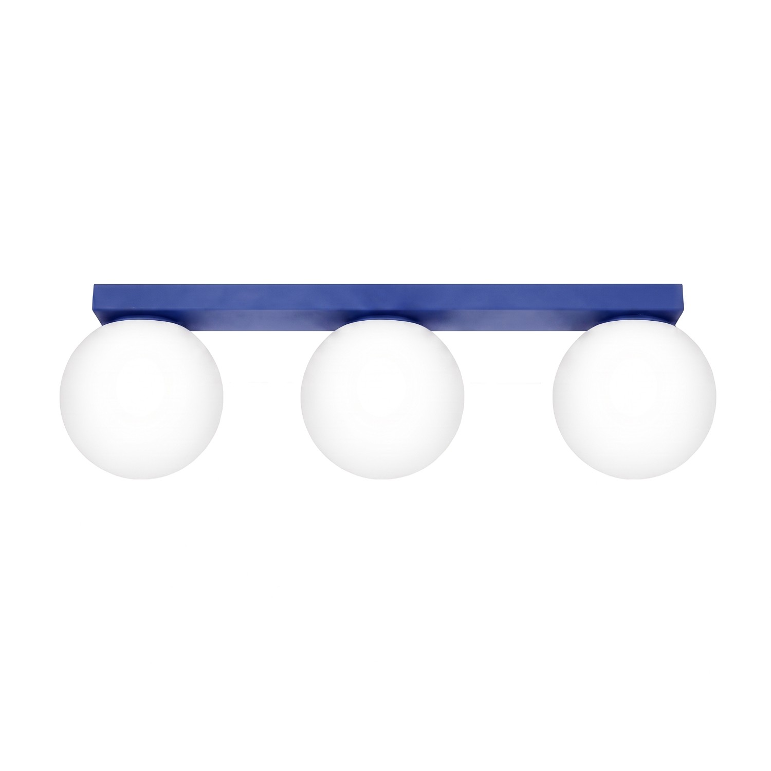 Plafons yoli 3 ultramarino aço/vidro 50x14.5x12cm