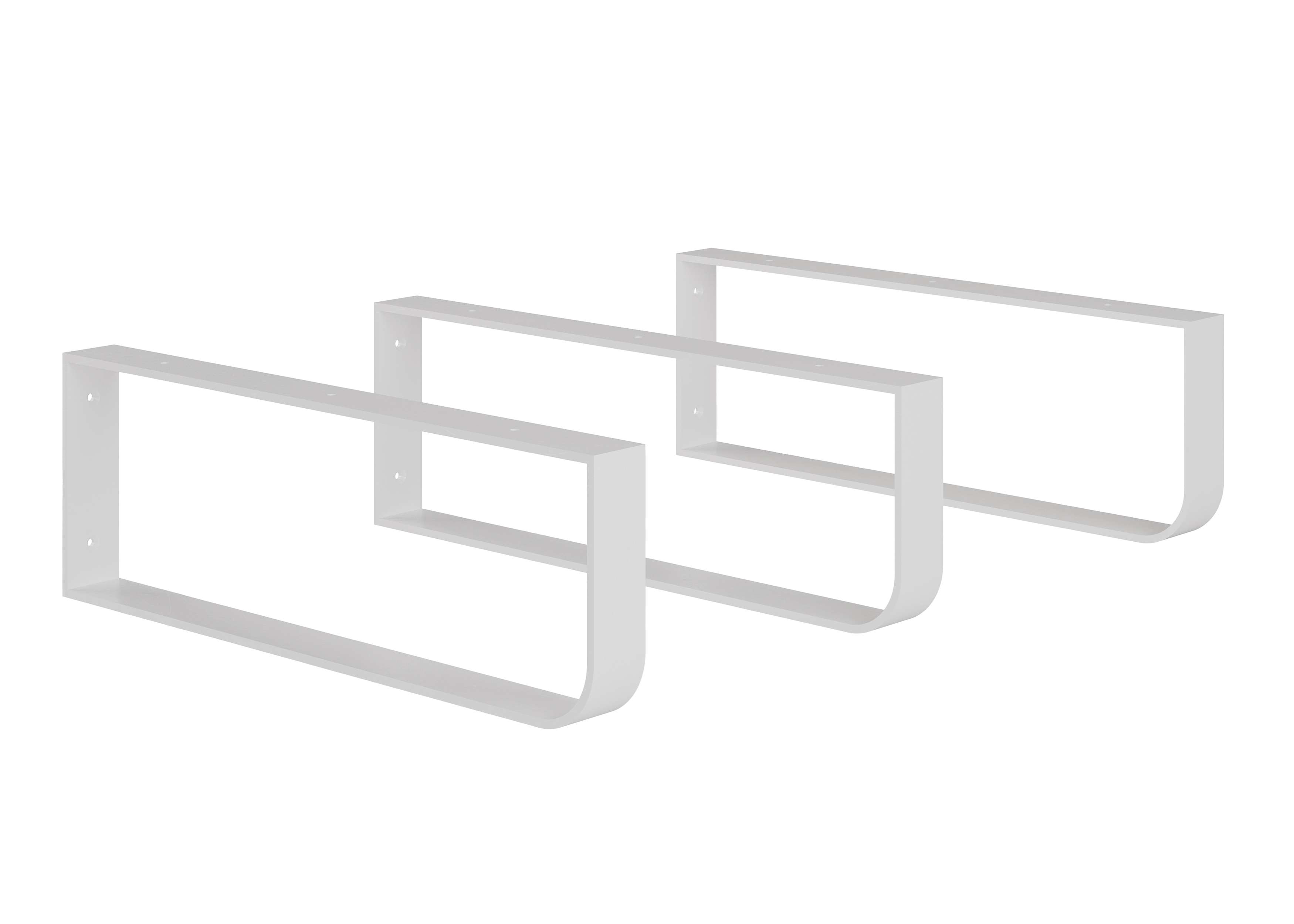 Conjunto de 3 suportes de fixaçãos branco mate para tampo de lavatório