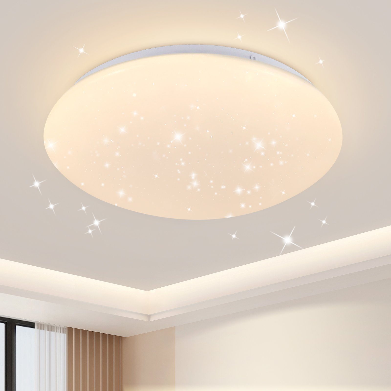 Nettlife luz de teto LED céu estrelado branco quarto luz de teto 12w