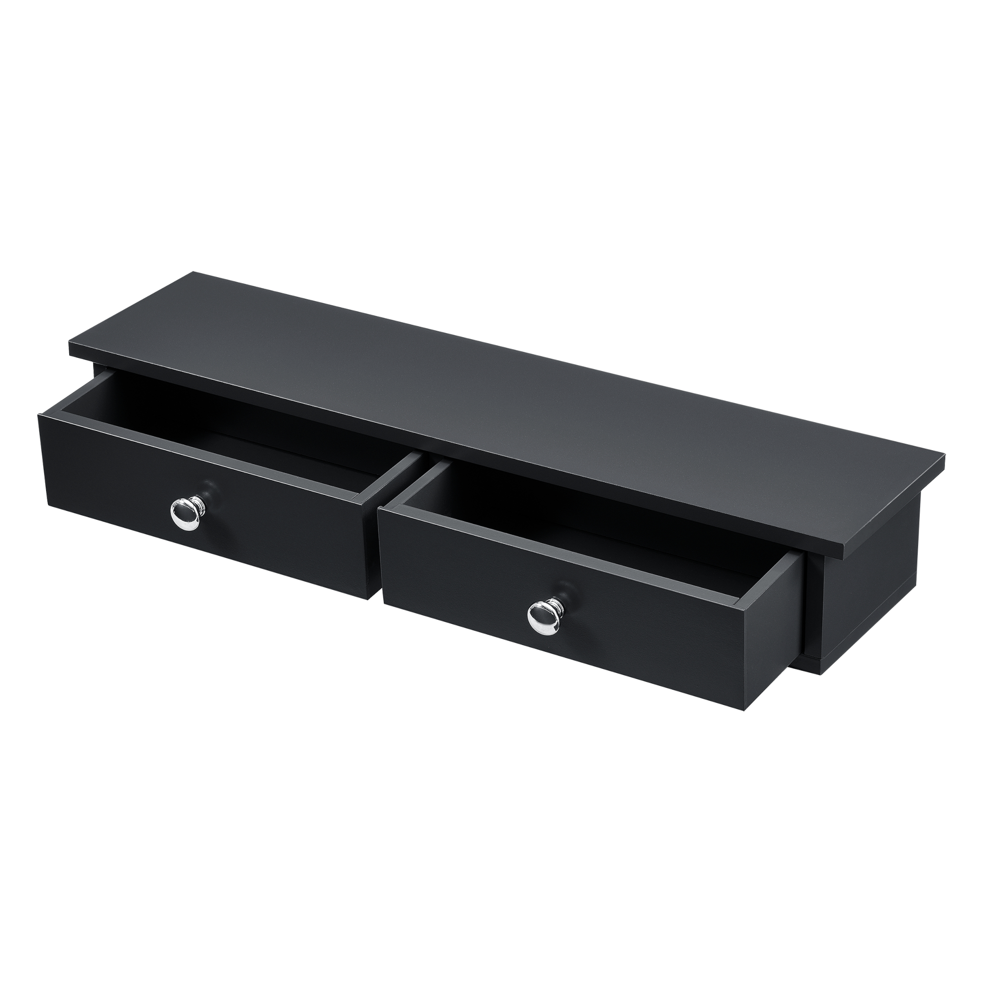 Prateleira de parede geeste com 2 gavetas 60x15x10cm preto [en.casa]