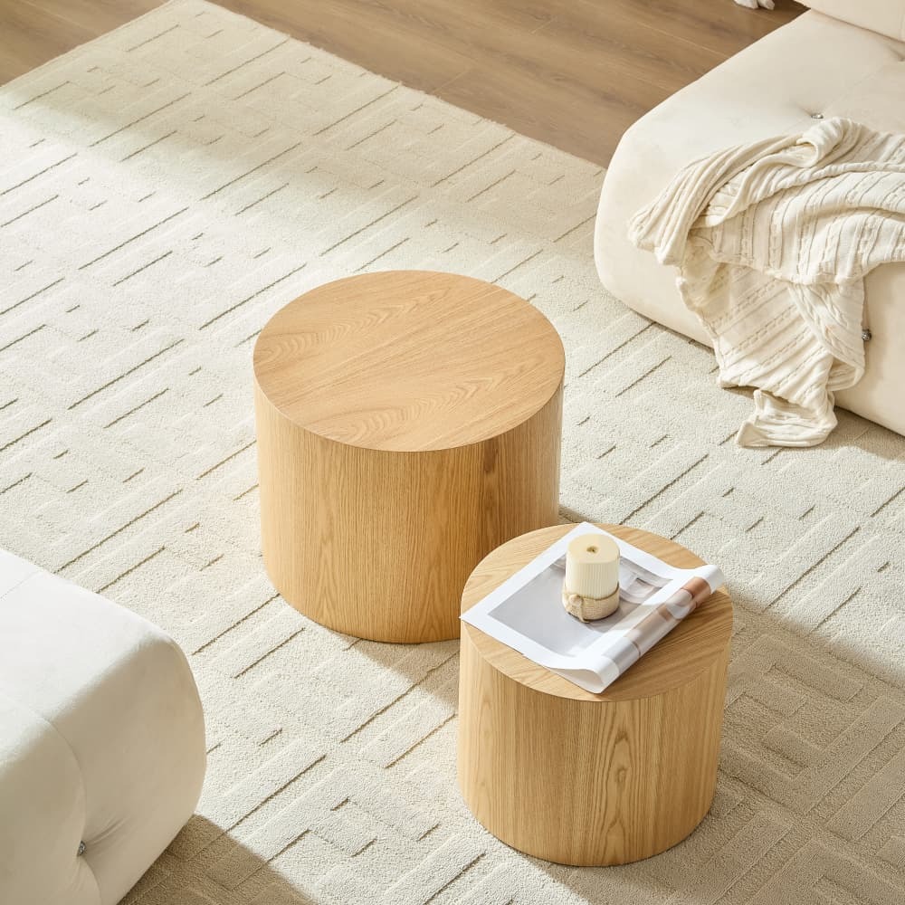 Mesa de centro ninho natural mdf para espaços pequenos
