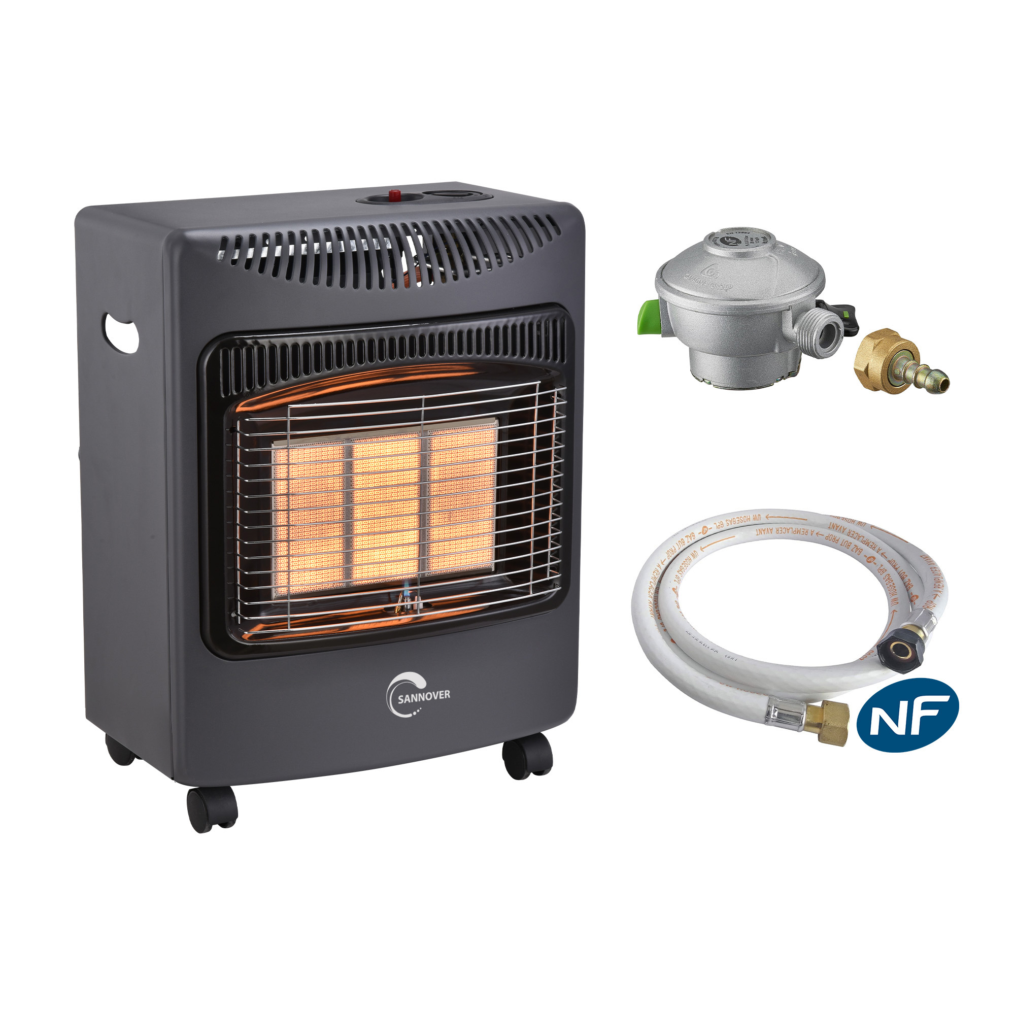 Aquecedor a gás infravermelho daris sannover 4200 w + kit de ligação
