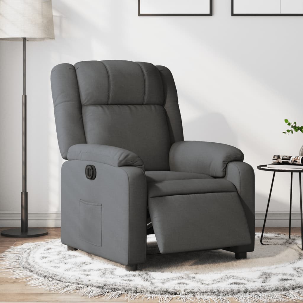 Poltrona reclinável elétrica tecido cinzento-escuro ewg6138
