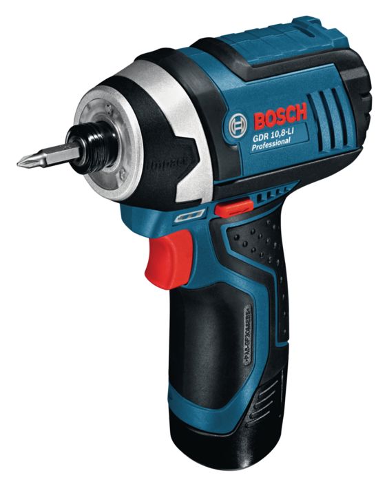 Chave de impacto Bosch professional gdr 12v-105 + 2 baterias de 2,0ah + lbo