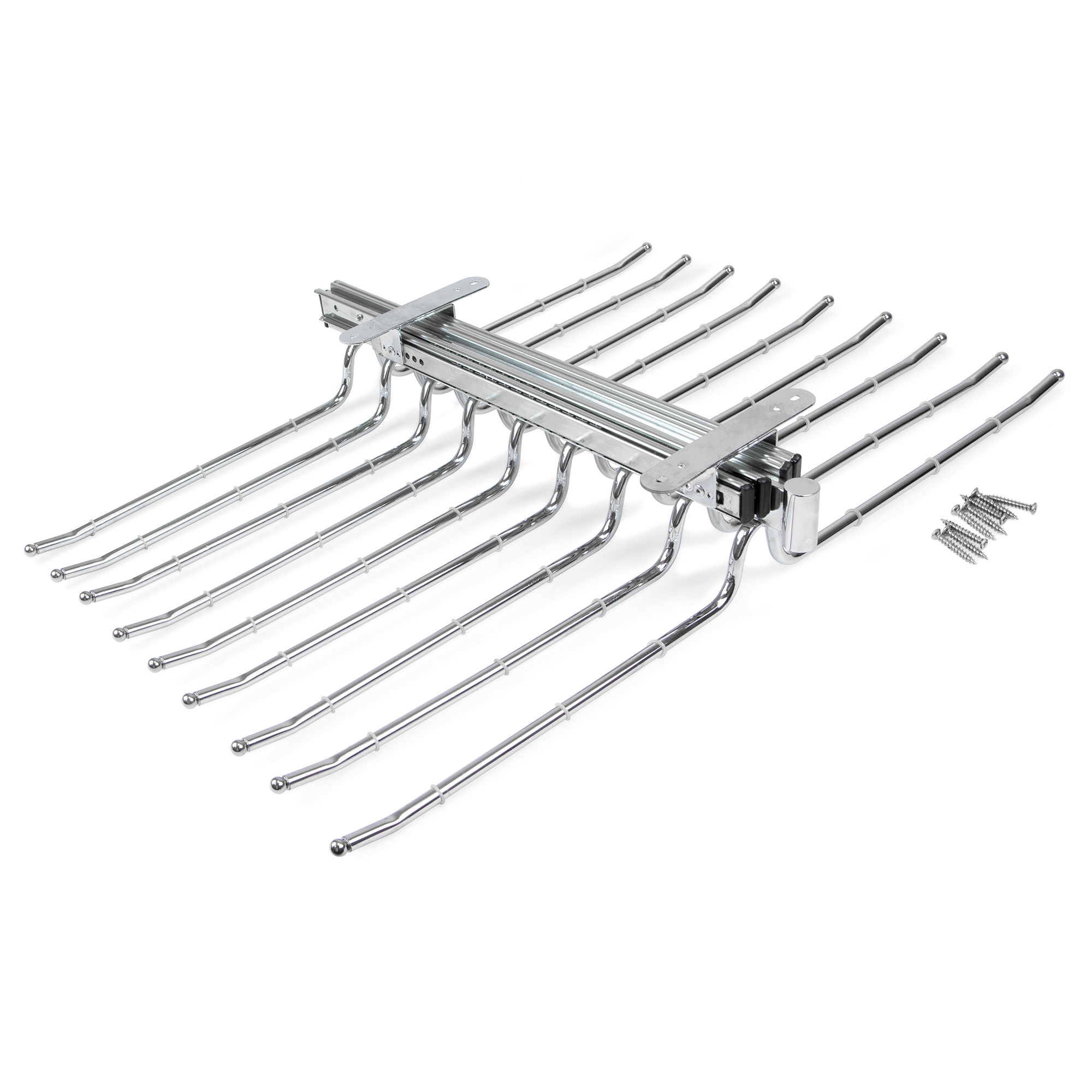 Emuca porta calças duplo removível para guarda-roupa., cromado, aço e