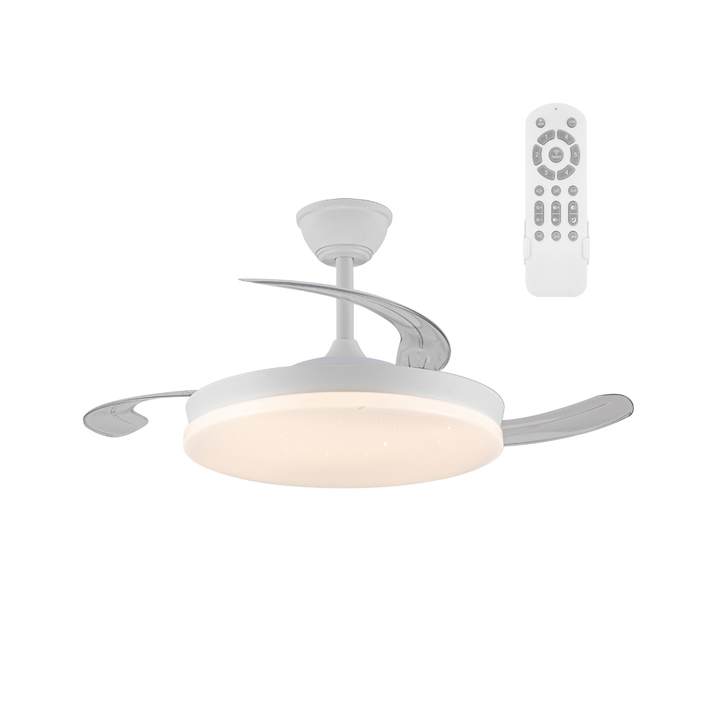 Ventilador de teto retrátil com luz LED 72w silent covery evo branco