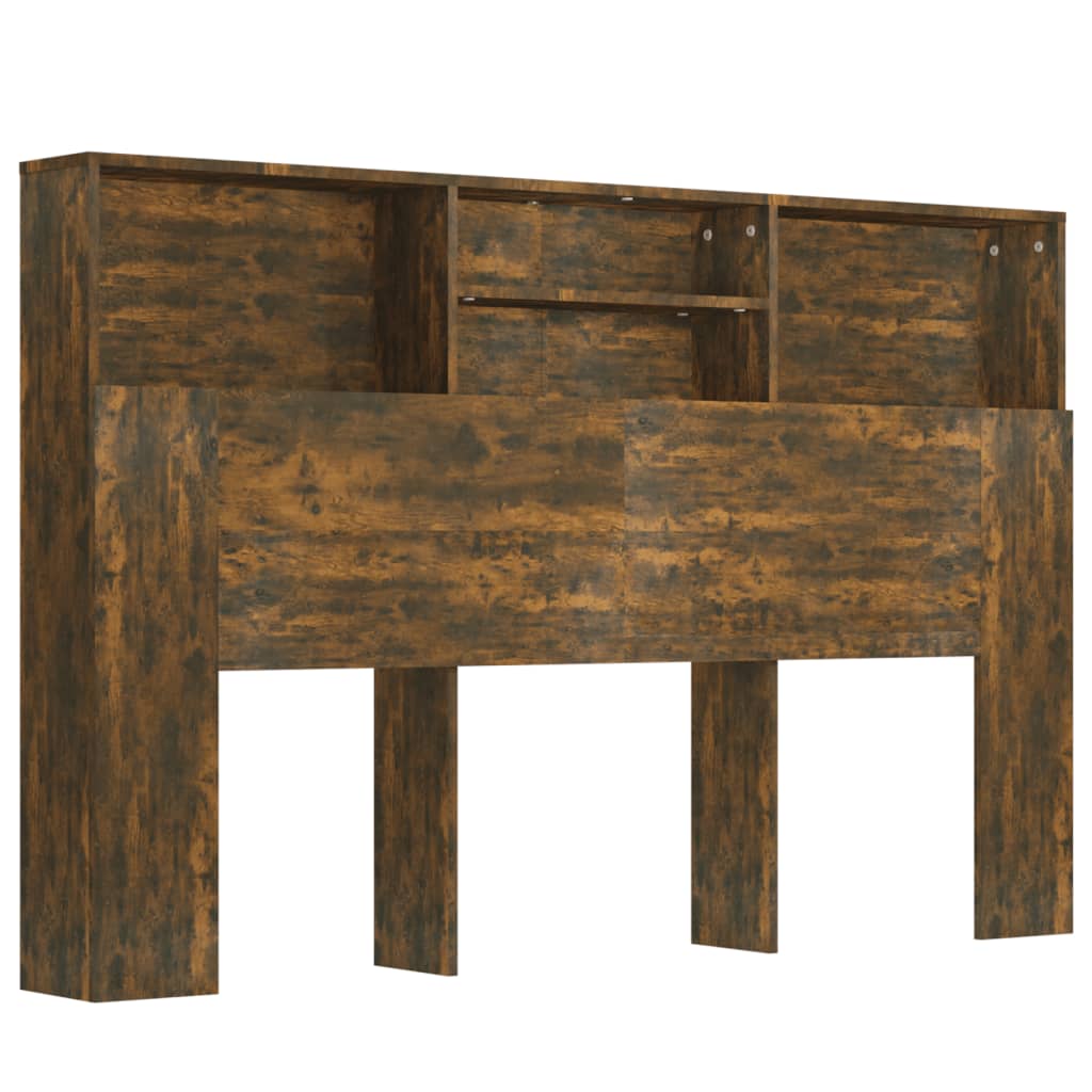 vidaXL mueble cabecero color roble ahumado 160x19x103,5 cm