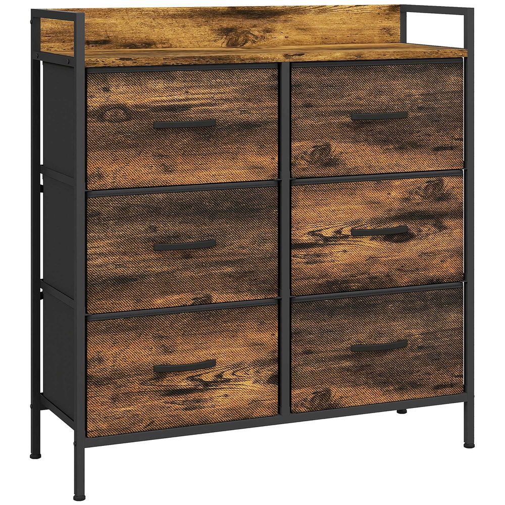 Cómoda 79x29x85 cm tecido não tecido, mdf color marrón Homcom