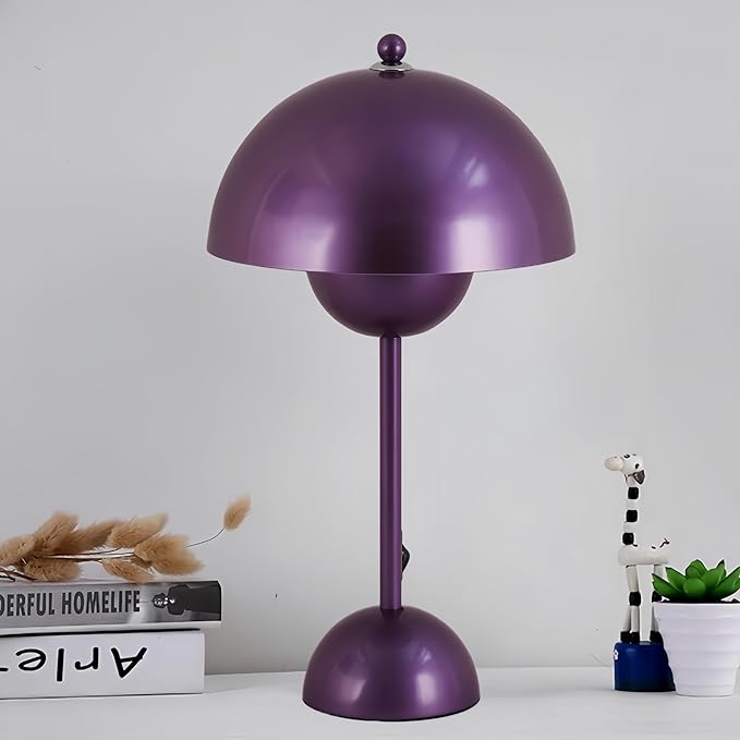 Lâmpada de mesa roxa, estilo flowerdepot para quarto E27