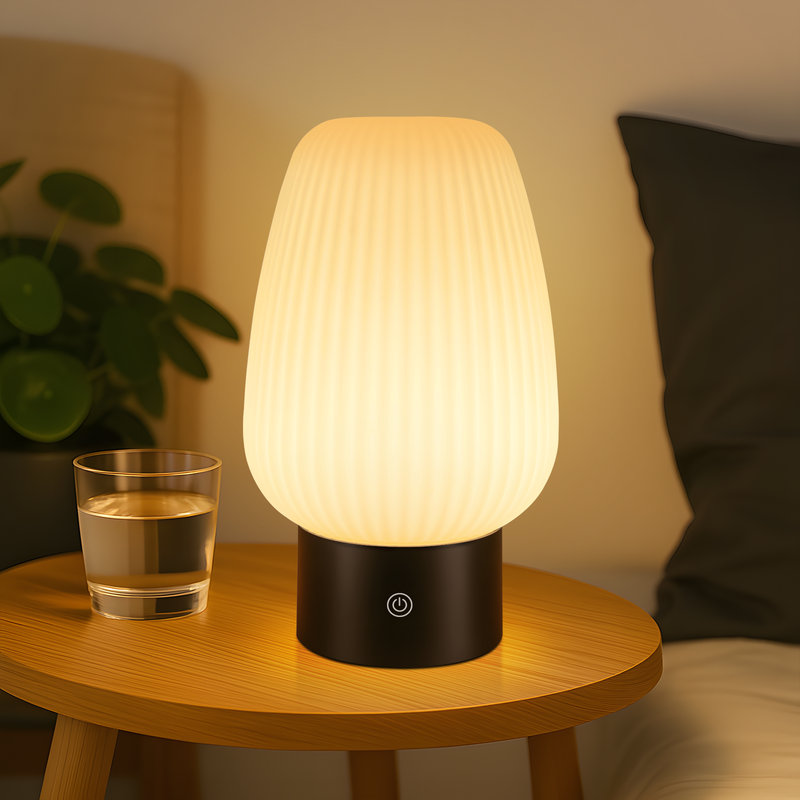 Nettlife candeeiro mesa vidro branco ip44 LED tátil usb regulável