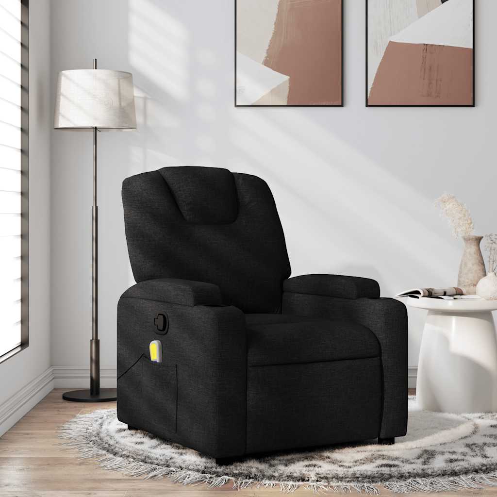 Poltrona de massagens reclinável tecido preto ewg6163