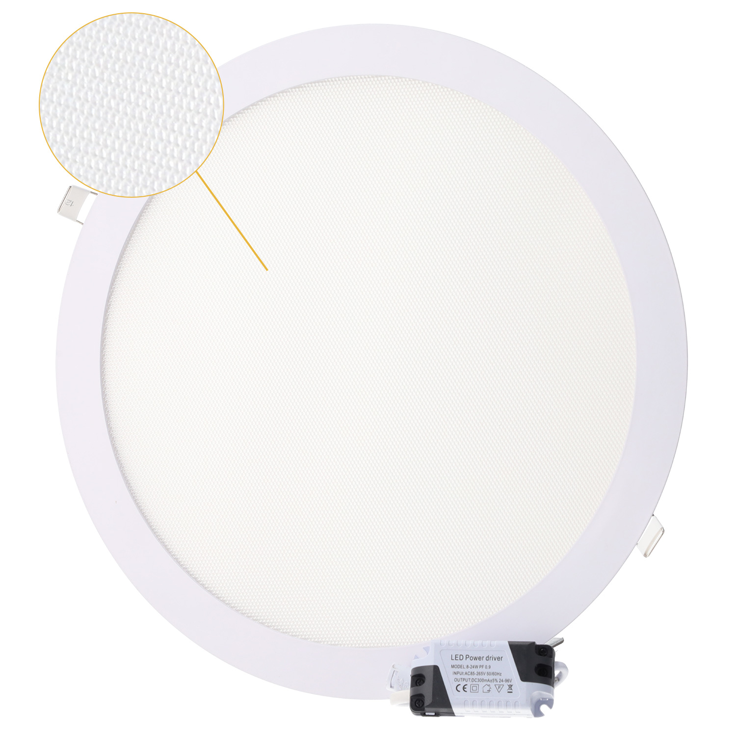 Painel de LED circular de 25 w e 2.500 lm cct (tom de luz regulável) ugr17