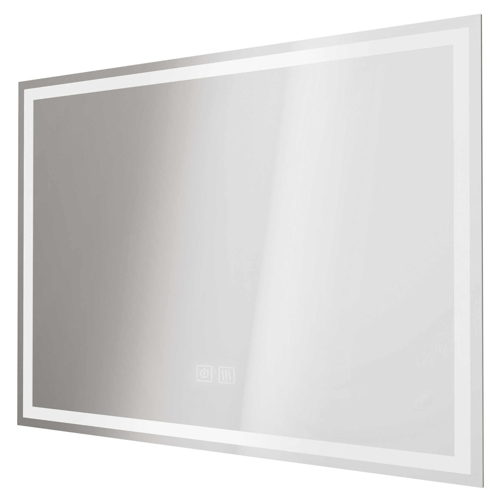 Espelho iluminado laura - cantos retangulares - bordas mate - 80 x 60 cm