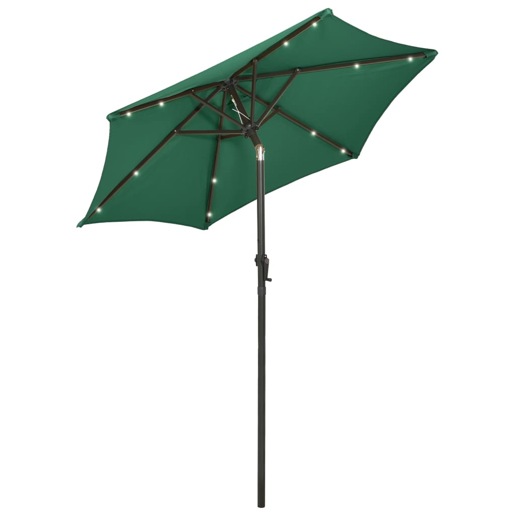 Helloshop26 - guarda-sol de jardim - verde com LED - 200 x 211 cm