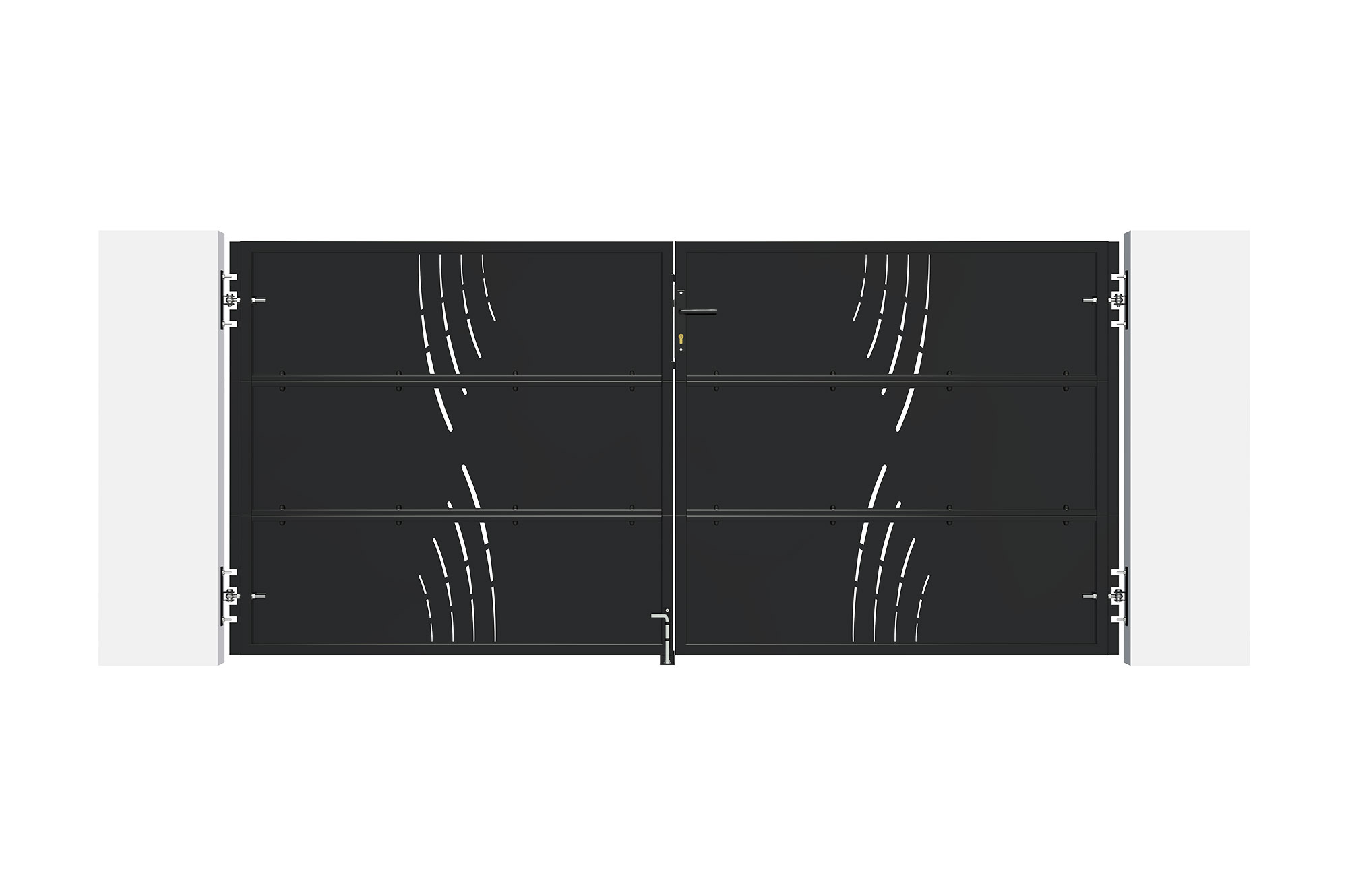 Portão nali veleta aço preto 3m alt.140cm + motor ranger