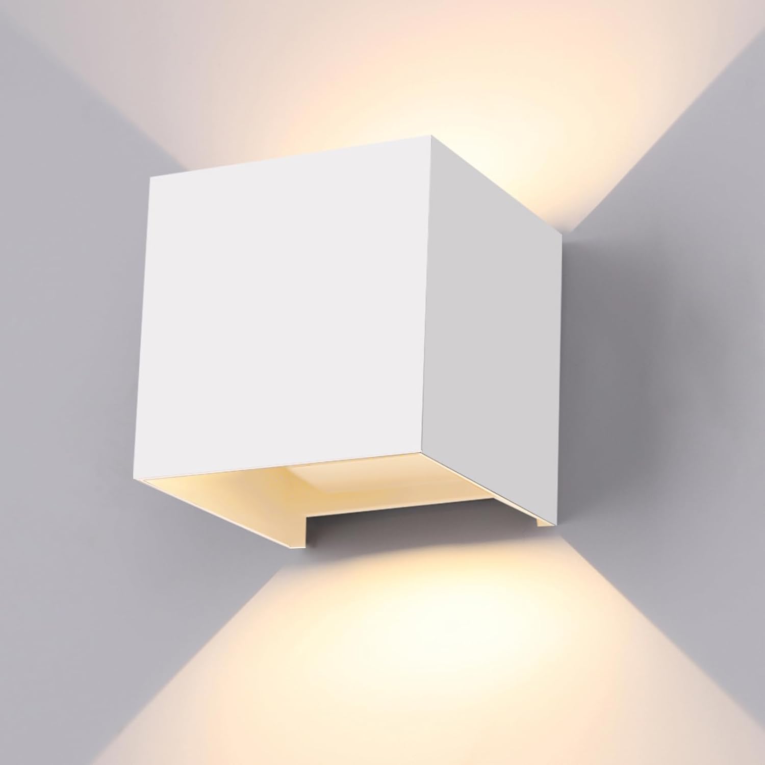 Luminária de parede interior e exterior impermeável 12 w branco quente