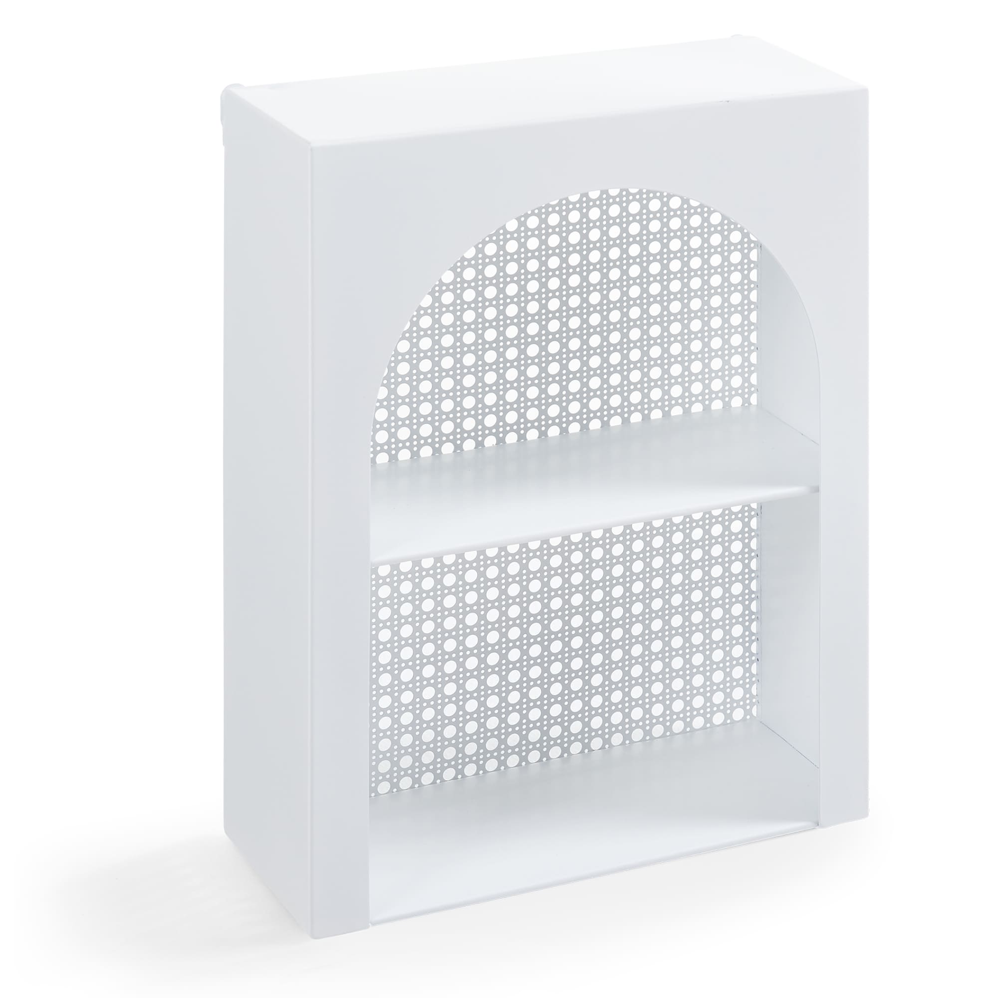 Prateleira de parede jäller metal 40x30x13 cm branco [en.casa]