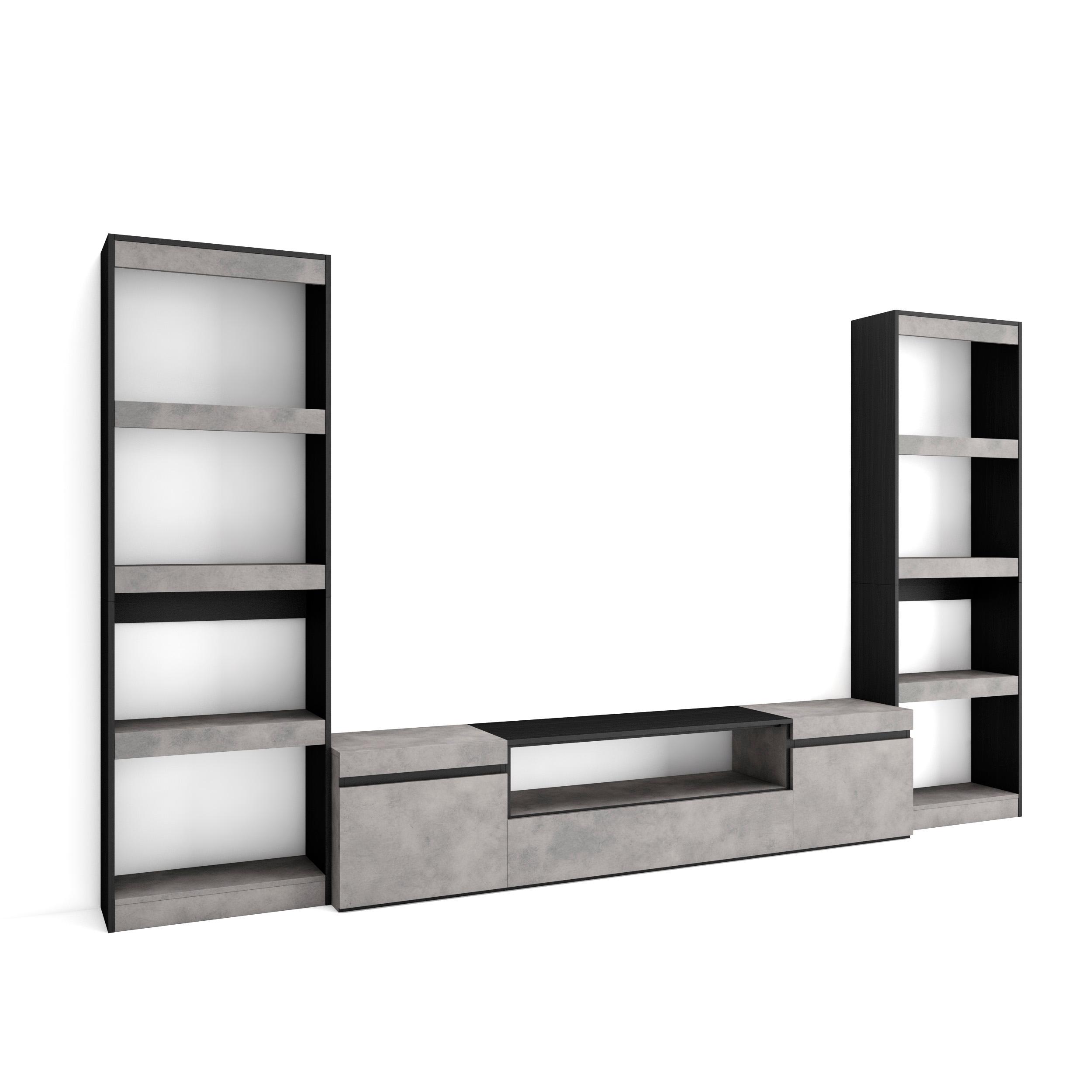 Conjunto de móveis tv, 320x35x186cm, cimento rf2606