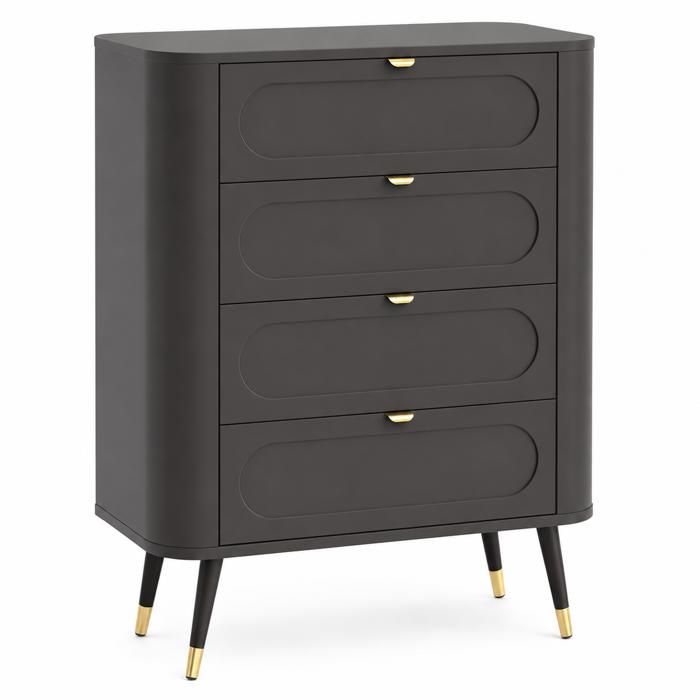 Comoda - 3xe living - 4 gavetas - preto - 78,4 x 40 x 98,4 cm - estilo esca
