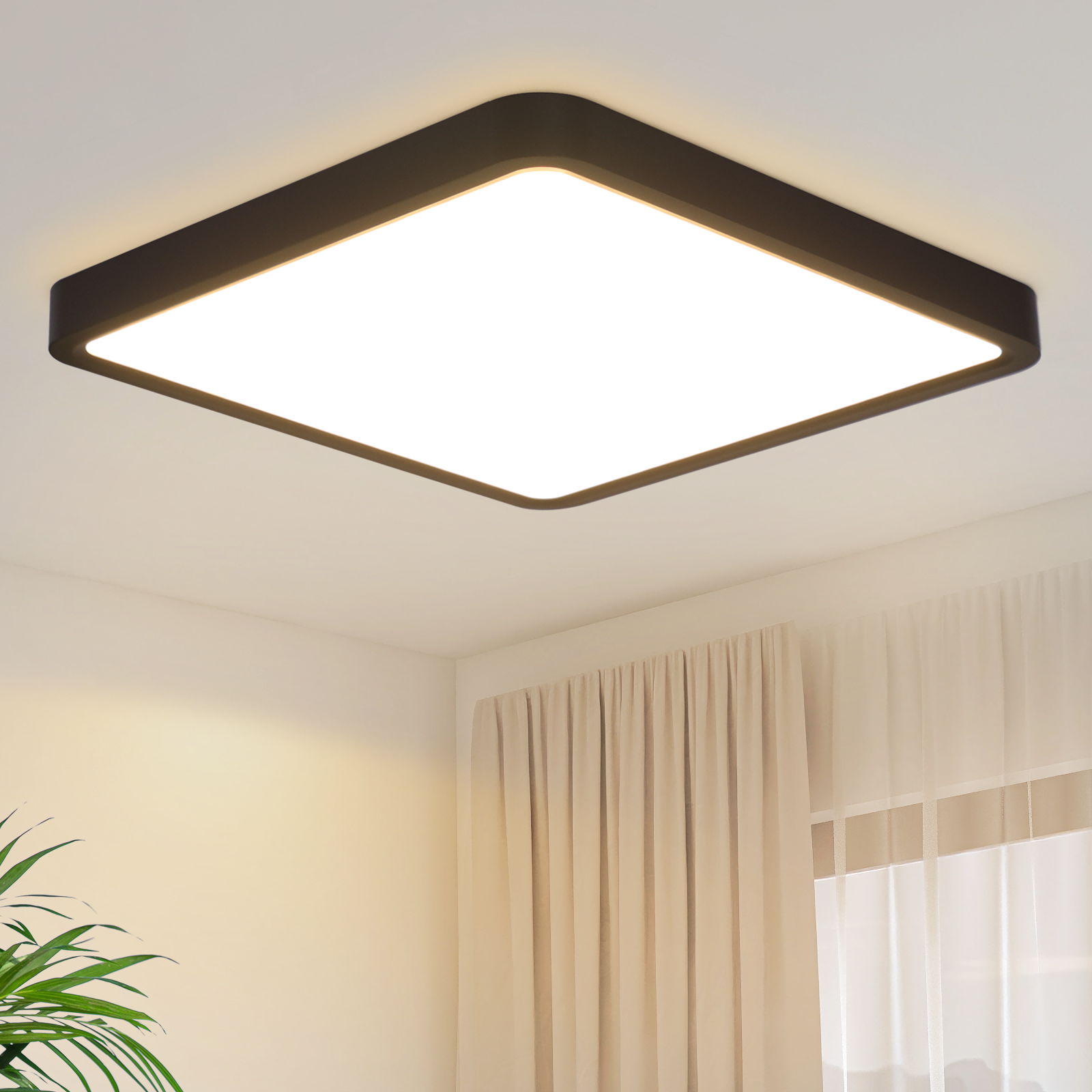 Nettlife luz de teto LED lâmpada de teto plano quarto 23cm 18w quadrado