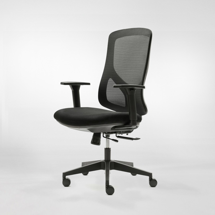 Cadeira ergonômica euromof nantes white or black edition preto