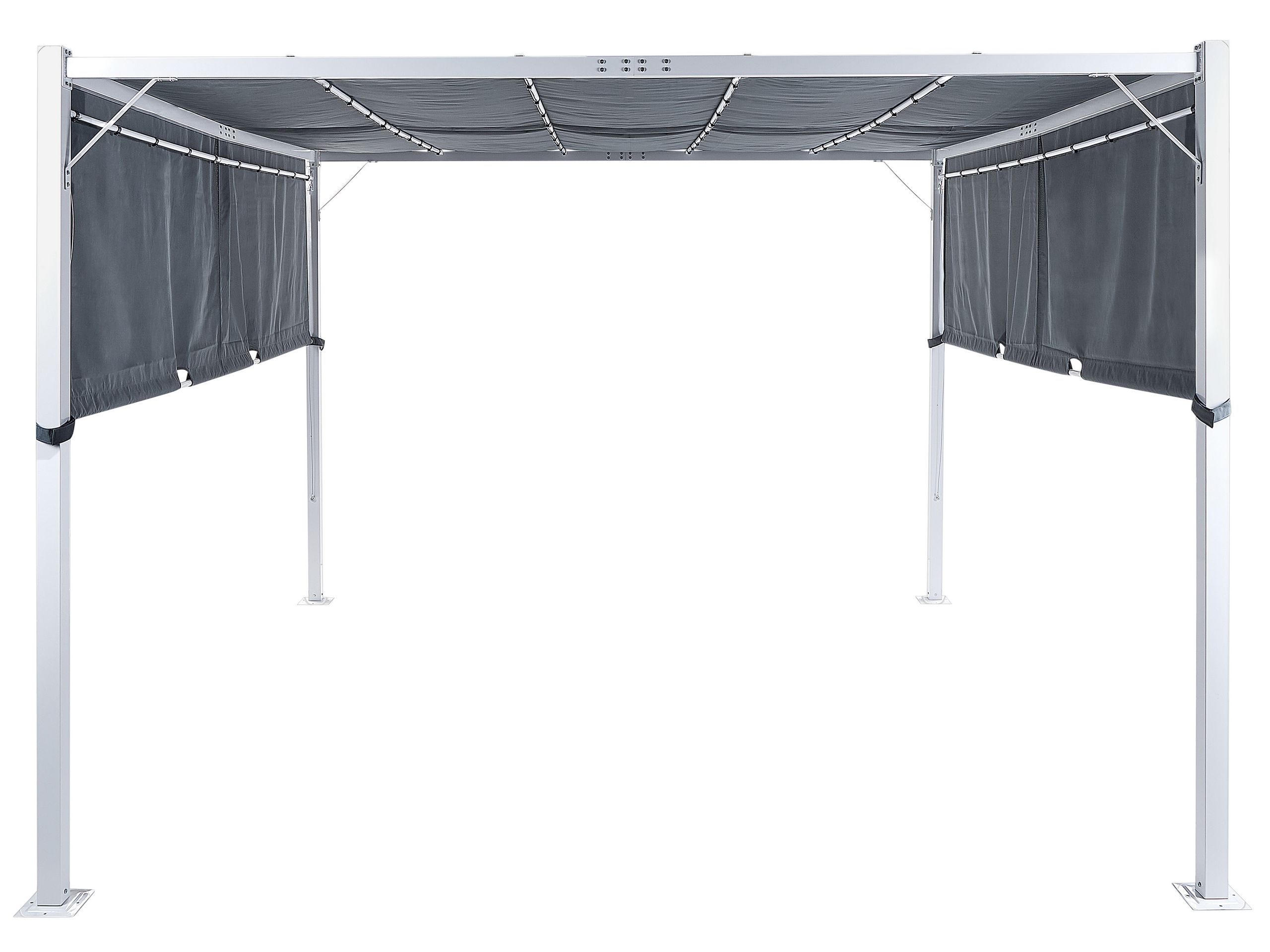 Pérgula de jardim LED parga 310 cm 310 cm metal cinzento